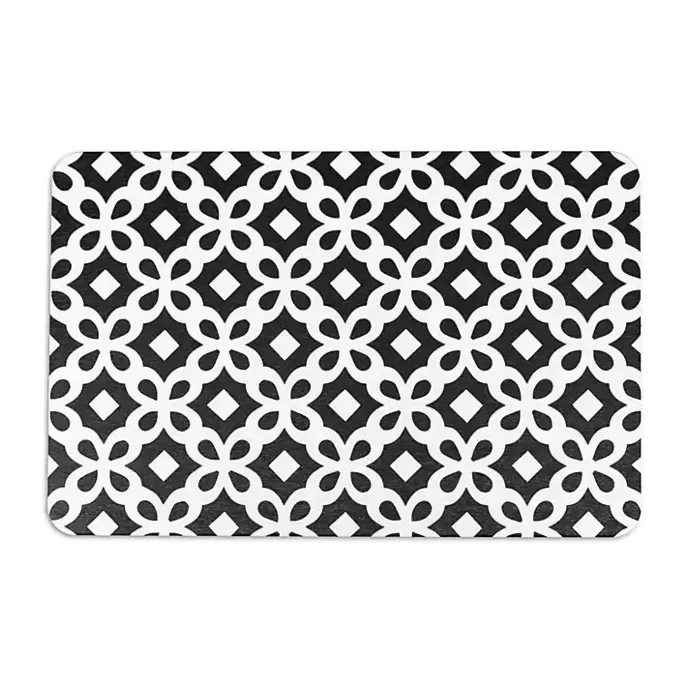 Discount Kirklands Home Black Patterned Stone Bath Mat