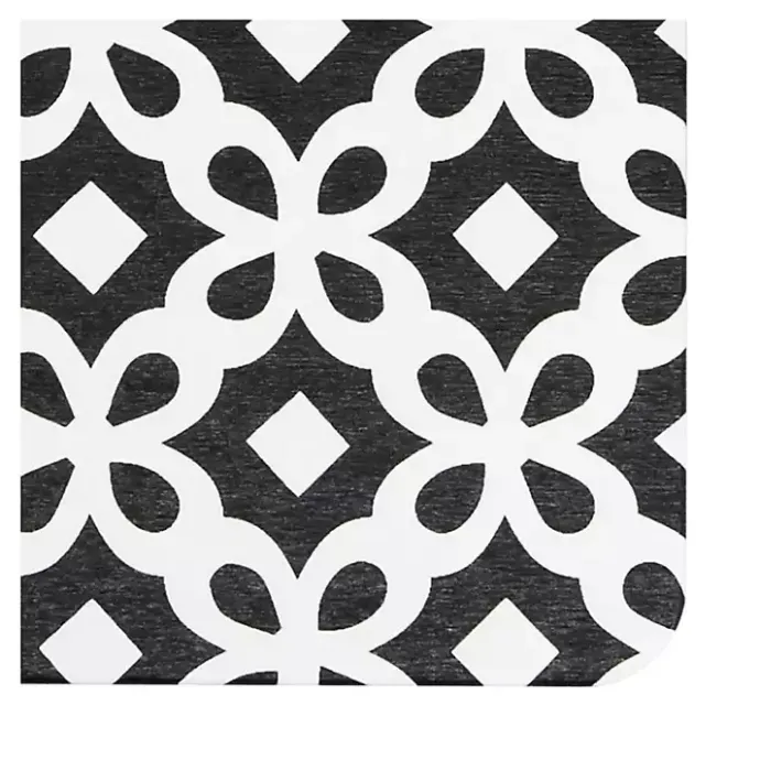 Discount Kirklands Home Black Patterned Stone Bath Mat