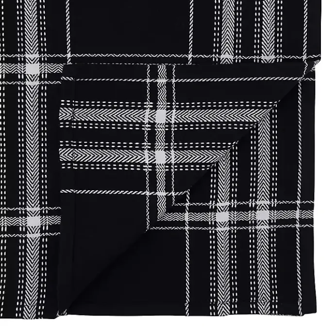 Discount Kirklands Home Plaid Cotton Table Runner, 72 in. Black