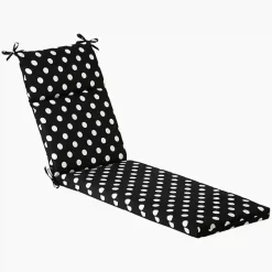 New Kirklands Home Polka Dot Outdoor Chaise Cushion Black