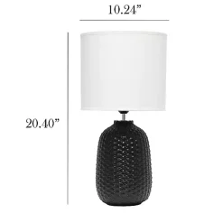 Hot Kirklands Home Purled Ceramic Table Lamp Black
