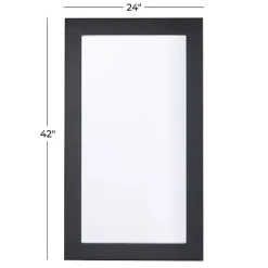 Hot Kirklands Home Black Rectangular Wood Wall Mirror, 24x42 in.