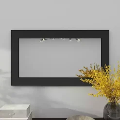 Hot Kirklands Home Black Rectangular Wood Wall Mirror, 24x42 in.