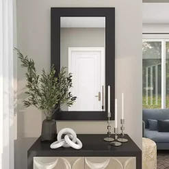Hot Kirklands Home Black Rectangular Wood Wall Mirror, 24x42 in.