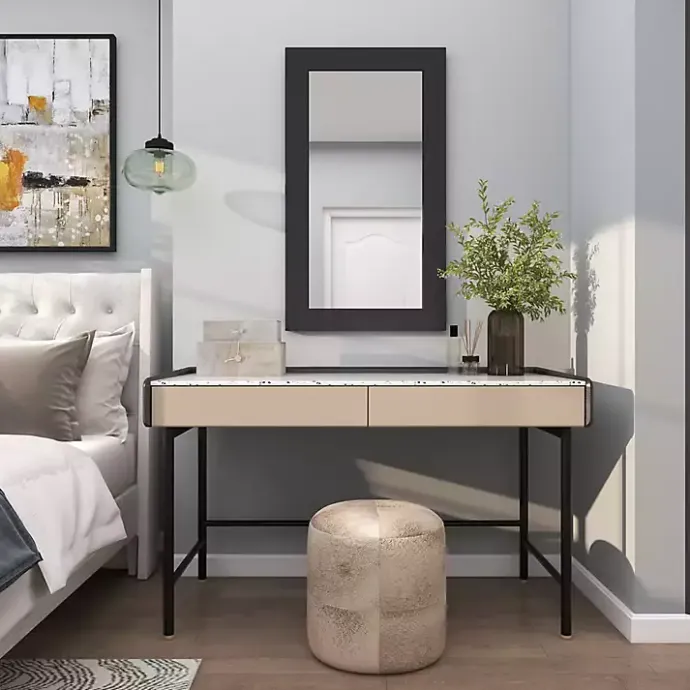Hot Kirklands Home Black Rectangular Wood Wall Mirror, 24x42 in.