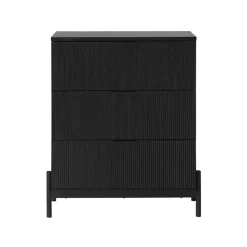 Kirklands Home Reeded 3-Drawer Dresser Black