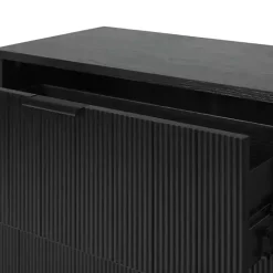 Kirklands Home Reeded 3-Drawer Dresser Black