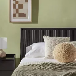 Online Kirklands Home Reeded Headboard Queen Bed Black