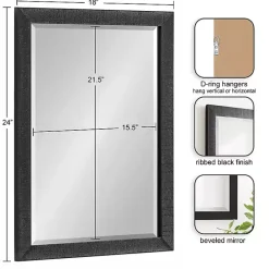 Clearance Kirklands Home Black Reyna Rectangle Wall Mirror
