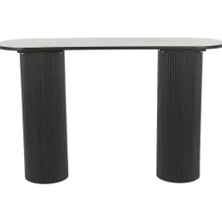 Kirklands Home Ribbed Pillars Console Table Black
