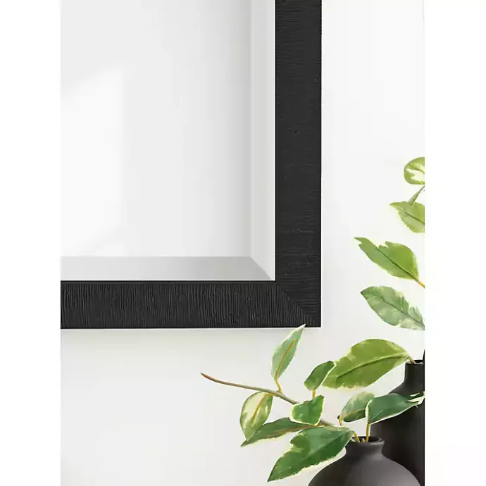 Kirklands Home Black Ribbed Renna Wall Mirror, 24x36 in.