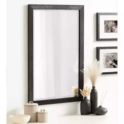 Online Kirklands Home Black Ribbed Renna Wall Mirror, 20x30 in.