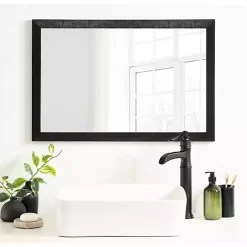 Online Kirklands Home Black Ribbed Renna Wall Mirror, 20x30 in.
