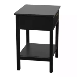 Clearance Kirklands Home Ribbed Wood Colleen Accent Table Black