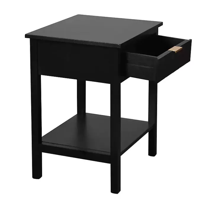 Clearance Kirklands Home Ribbed Wood Colleen Accent Table Black