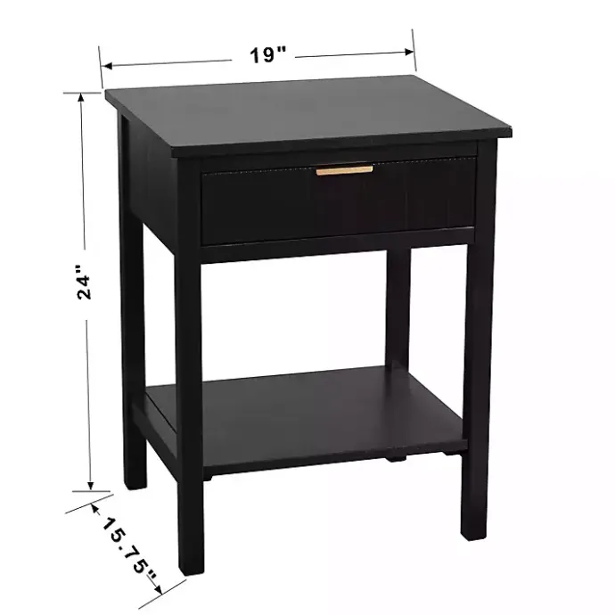Clearance Kirklands Home Ribbed Wood Colleen Accent Table Black