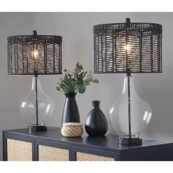 Outlet Kirklands Home Rope Jenny Table Lamps, Set of 2 Black
