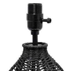 Online Kirklands Home Black Rope Woven Table Lamp White