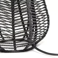 Online Kirklands Home Black Rope Woven Table Lamp White