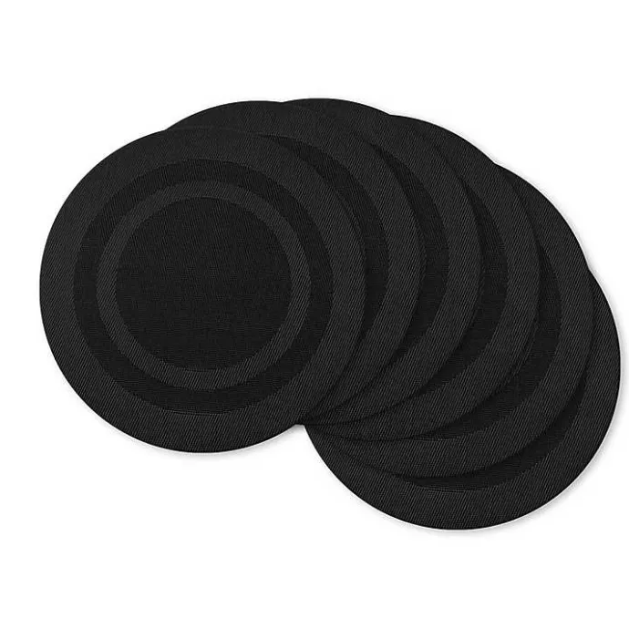 Best Kirklands Home Round Double Frame Placemats, Set of 6 Black
