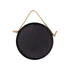 Kirklands Home Black Round Framed Mirror with Rope