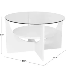 Kirklands Home Round Glass Coffee Table Black