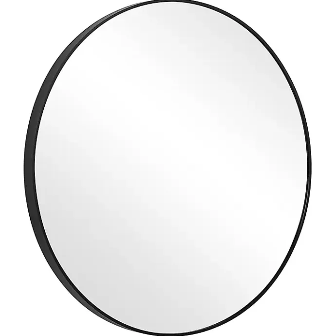 Hot Kirklands Home Black Round Simple Frame Large Wall Mirror