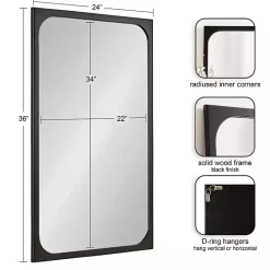 Best Kirklands Home Rounded Rectangle Wall Mirror Black