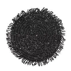 Best Kirklands Home Rustic Raffia Placemats, Set of 4 Black
