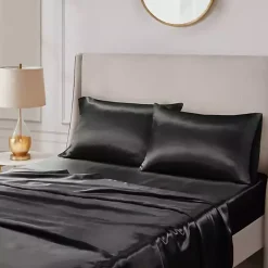 Outlet Kirklands Home Satin King 2-pc. Pillow Case Set Black