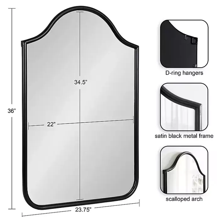 Discount Kirklands Home Scalloped Arch Fellows Wall Mirror Black