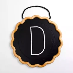 Kirklands Home Black Scalloped Monogram D Wall Plaque