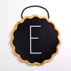 Kirklands Home Black Scalloped Monogram E Wall Plaque