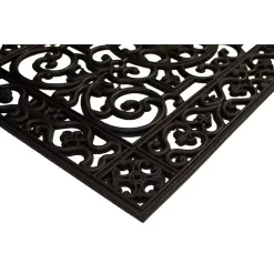 Clearance Kirklands Home Scroll Border Rubber Doormat, 41x17 in. Black