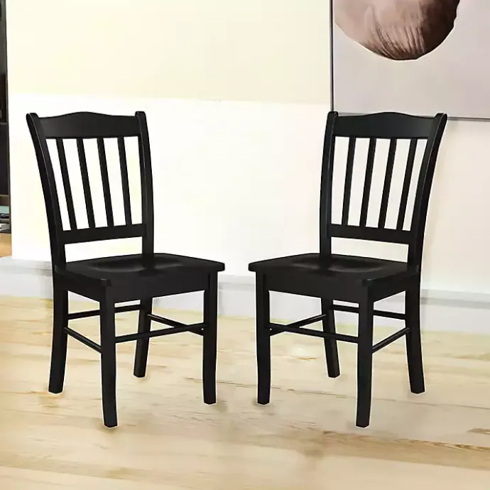 Outlet Kirklands Home Shaker Wood Dining Chairs, Set of 2 Black