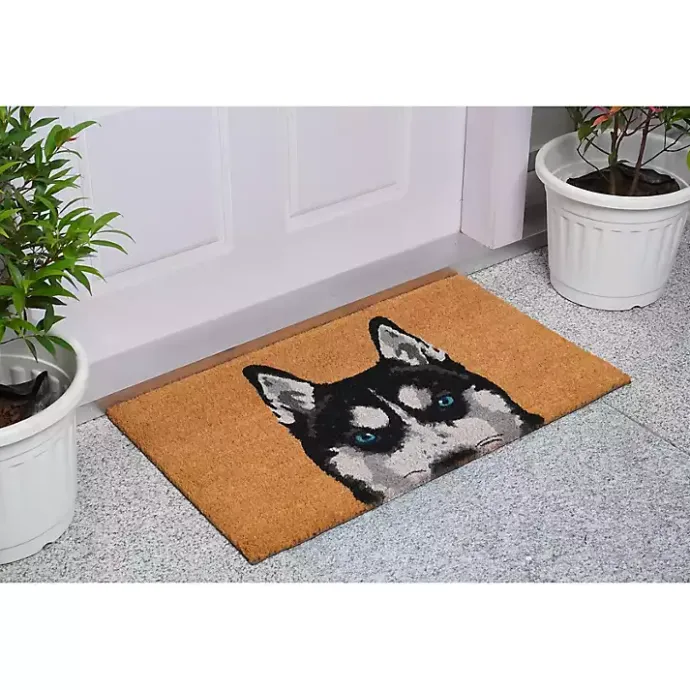 Sale Kirklands Home Black Siberian Husky Doormat