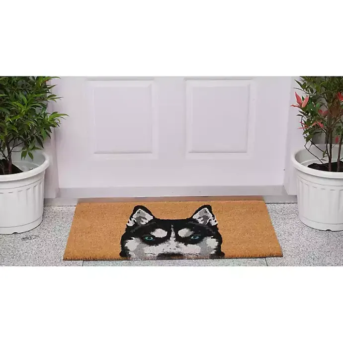 Sale Kirklands Home Black Siberian Husky Doormat