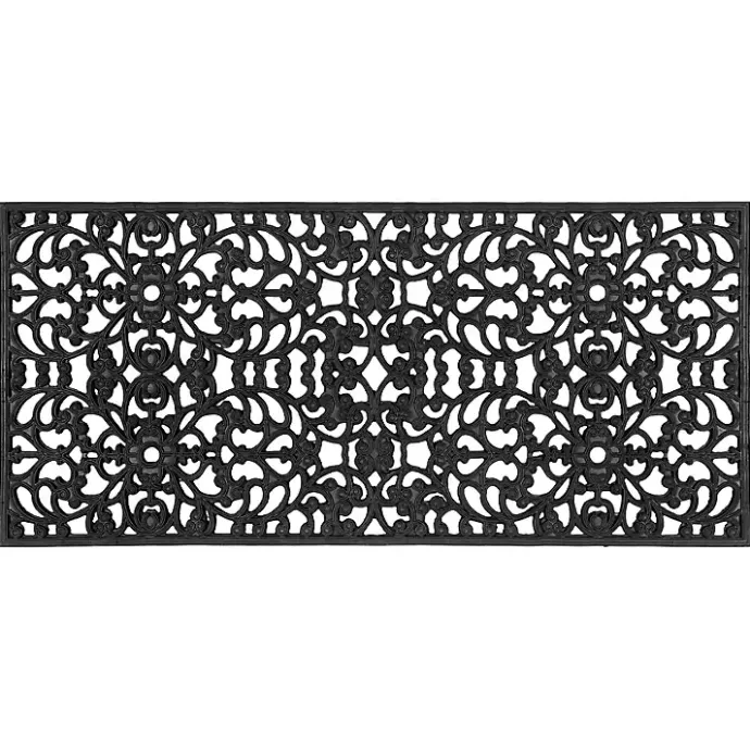 Outlet Kirklands Home Sienna Rubber Doormat, 48x22 in. Black