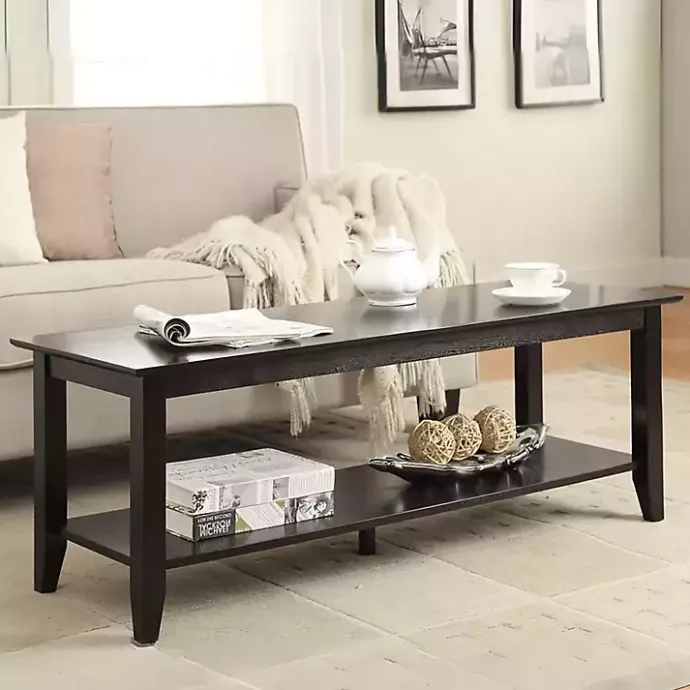 Best Kirklands Home Simple Rectangular Coffee Table Black