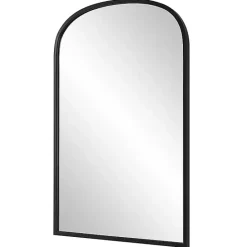 Hot Kirklands Home Black Simple Round Top Wall Mirror