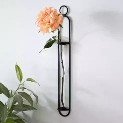 Online Kirklands Home Black Singular Glass Wall Budvase