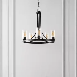 Hot Kirklands Home Sloped Round Adjustable Chandelier Black
