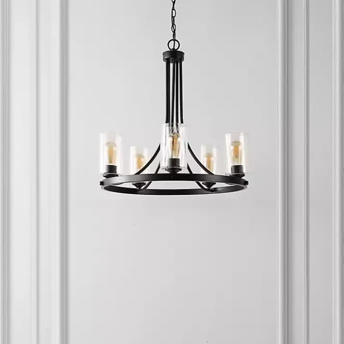 Hot Kirklands Home Sloped Round Adjustable Chandelier Black