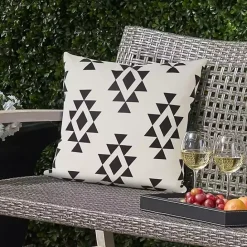 Sale Kirklands Home Black Southwestern Geometric Outdoor Pillow