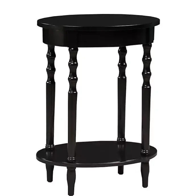Best Kirklands Home Spindle Legs Oval Accent Table Black