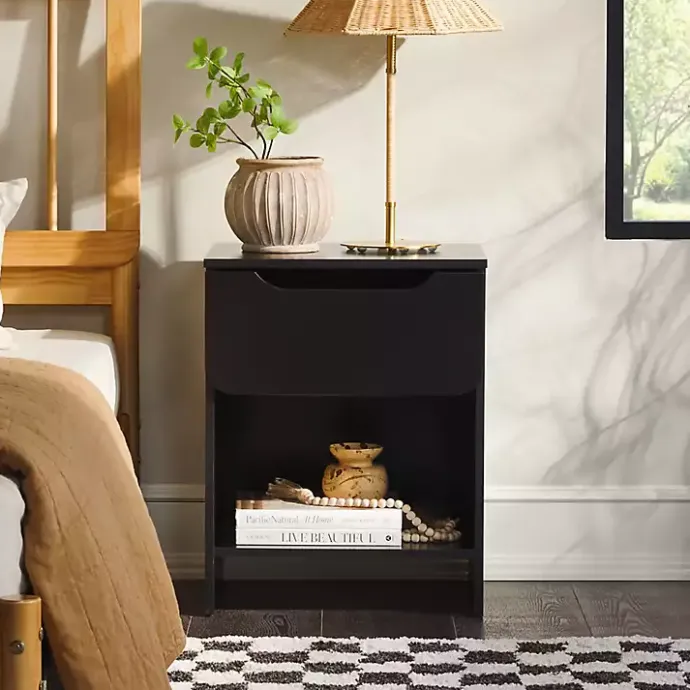 Hot Kirklands Home Stanley Single Drawer Nightstand Black