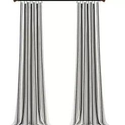 Best Kirklands Home Stripe Farmhouse Curtain Panel Set, 95 in. Black