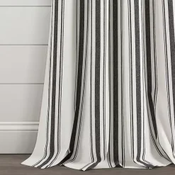 Best Kirklands Home Stripe Farmhouse Curtain Panel Set, 95 in. Black