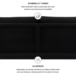 Outlet Kirklands Home Sunbrella Cushions Holland Outdoor Loveseat Black