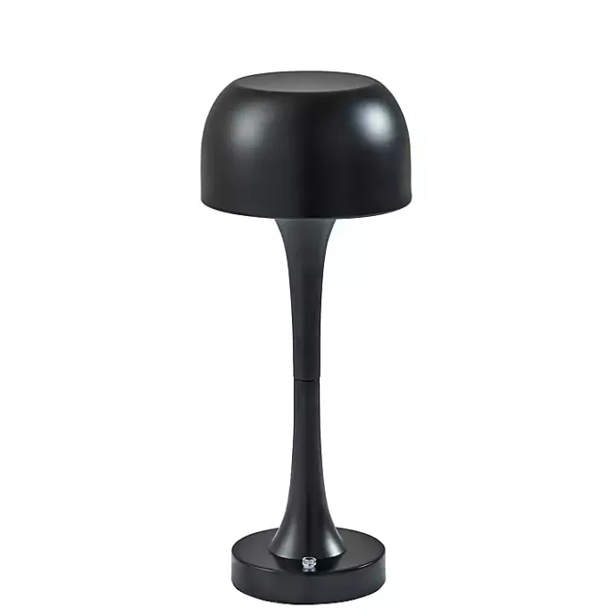 Outlet Kirklands Home Tapered Dome Frosted Light Cordless Lamp Black